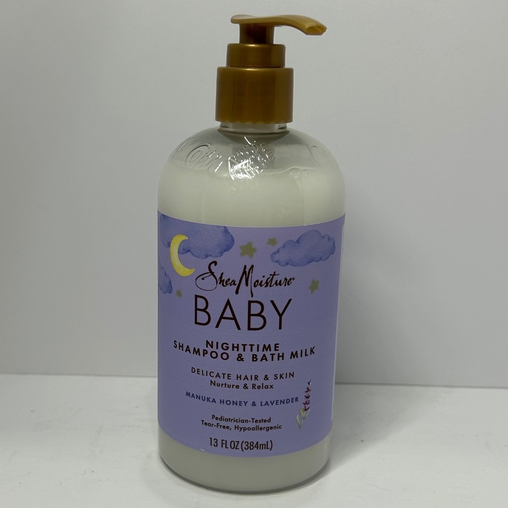 SheaMoisture Baby Nighttime Shampoo & Bath Milk Manuka Honey Lavender 13oz